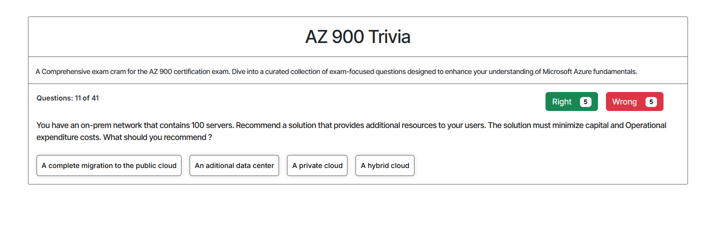 AZ 900 Trivia screenshot 2